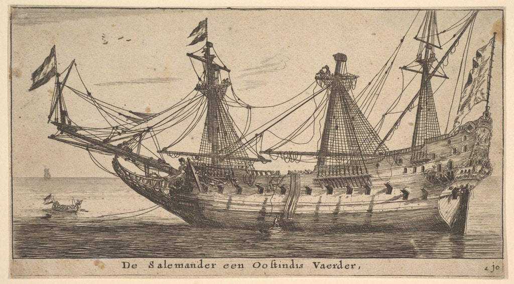 Detail of De Salemander een Oostindis Vaerder, mid-17th century by Reinier Zeeman