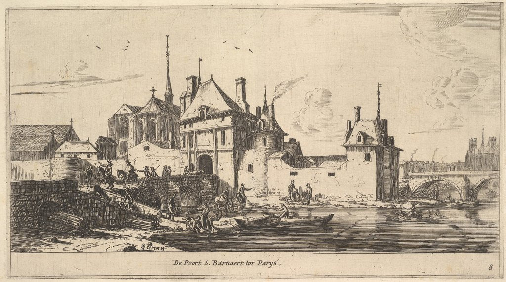 Detail of The Entrance Gate of St. Bernard in Paris, 17th century by Reinier Zeeman