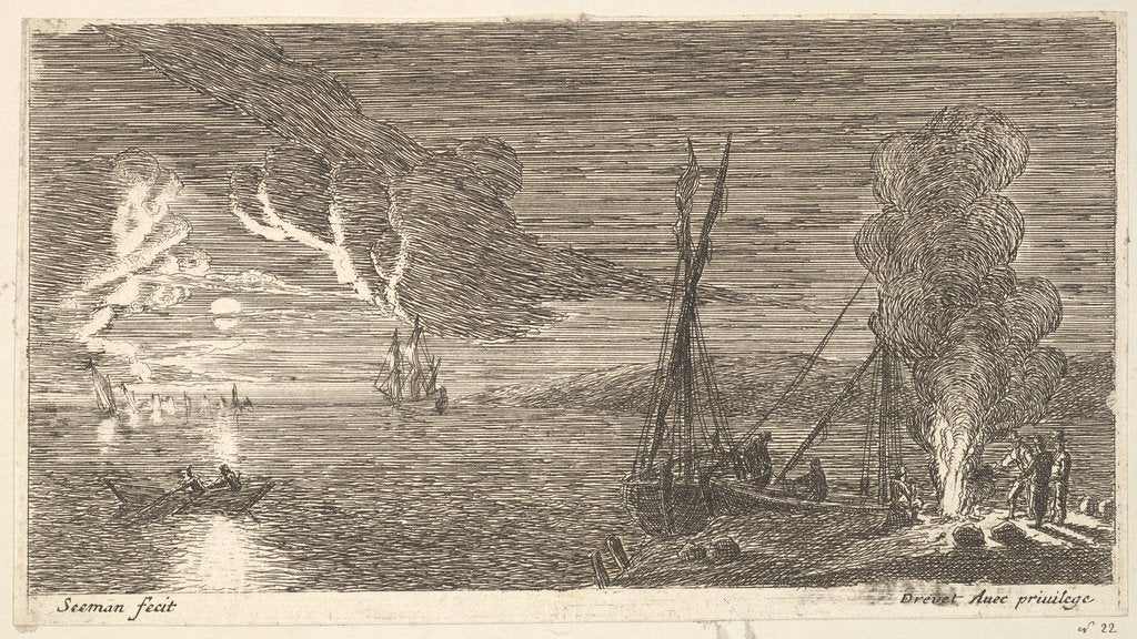 Detail of Night Scene with Fisherman Standing by a Fire, 17th century by Reinier Zeeman