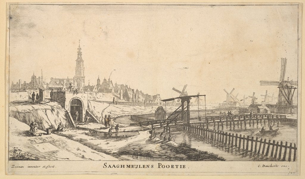 Detail of The Zaagmolen Gate, 17th century by Reinier Zeeman