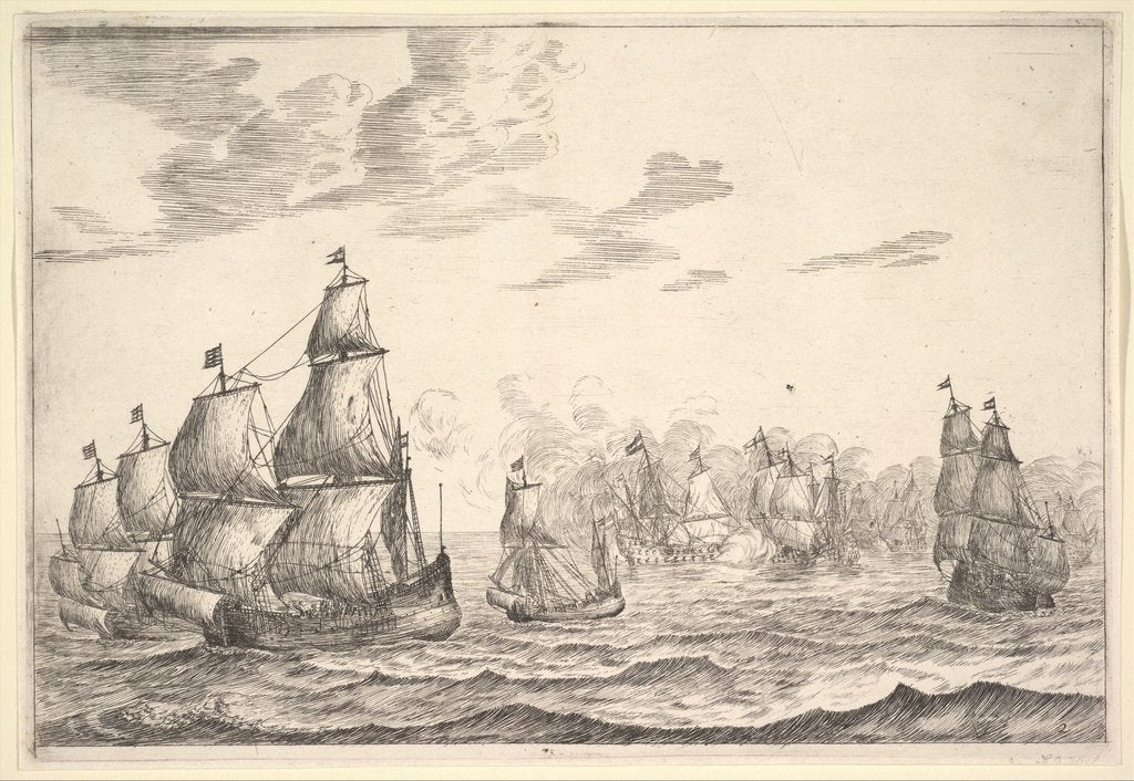 Detail of Naval Battle Scene, 17th century by Reinier Zeeman