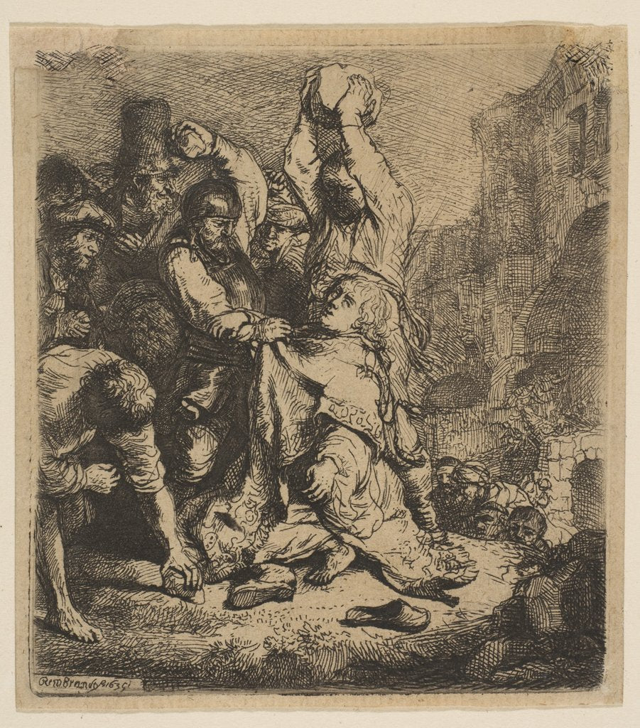 Detail of The Stoning of St. Stephen, 1635 by Rembrandt Harmensz van Rijn