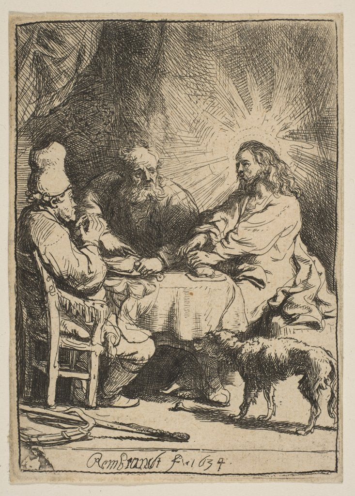 Detail of Christ at Emmaus: The Smaller Plate, 1634 by Rembrandt Harmensz van Rijn