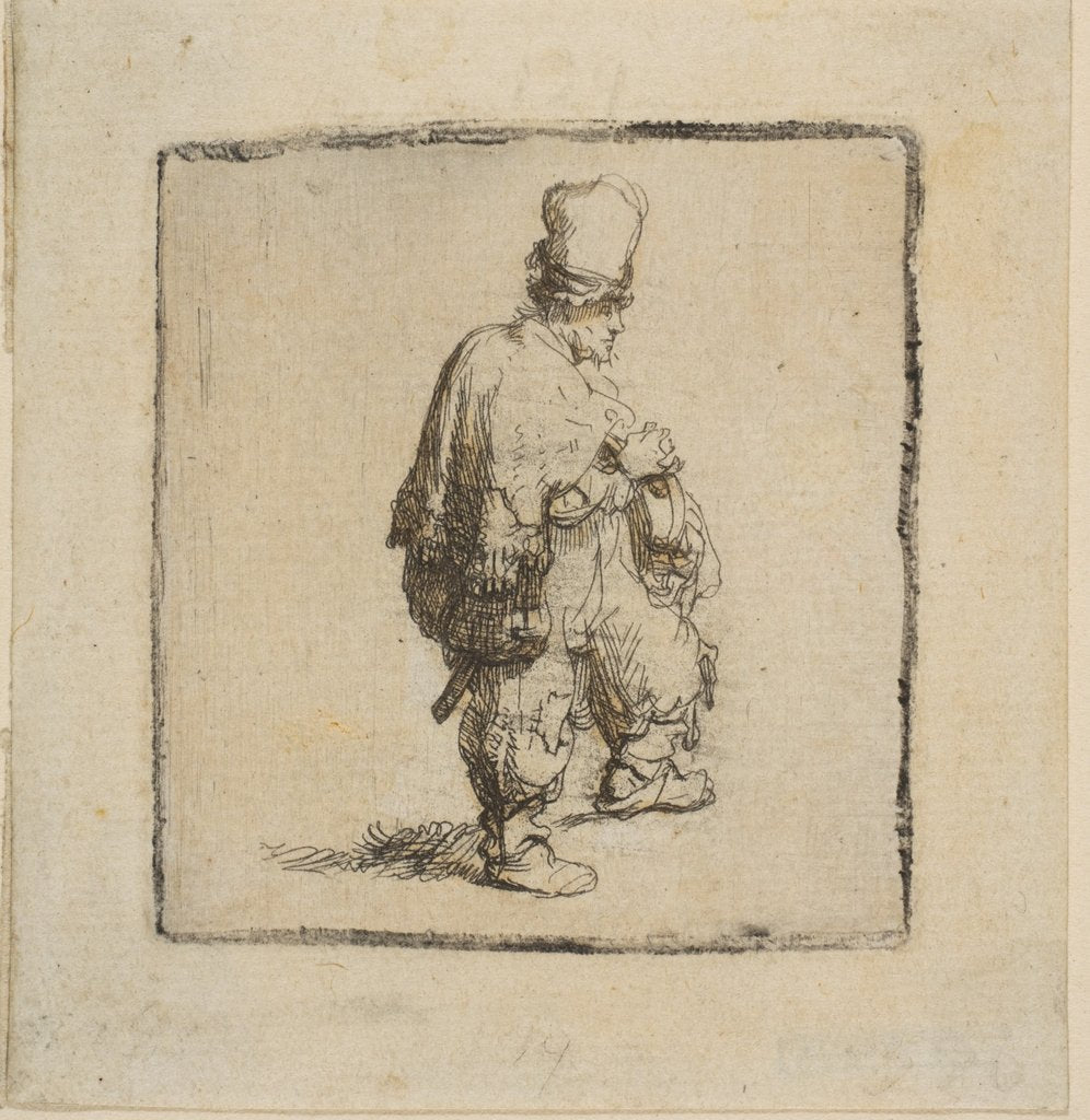 Detail of Polander Standing with Arms Folded, 1630-40 by Rembrandt Harmensz van Rijn