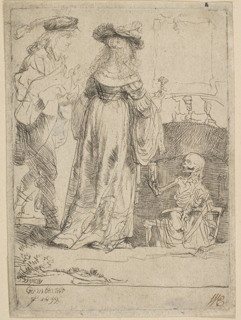 Death Appearing to a Wedded Couple from an Open Grave, 1639 by Rembrandt Harmensz van Rijn