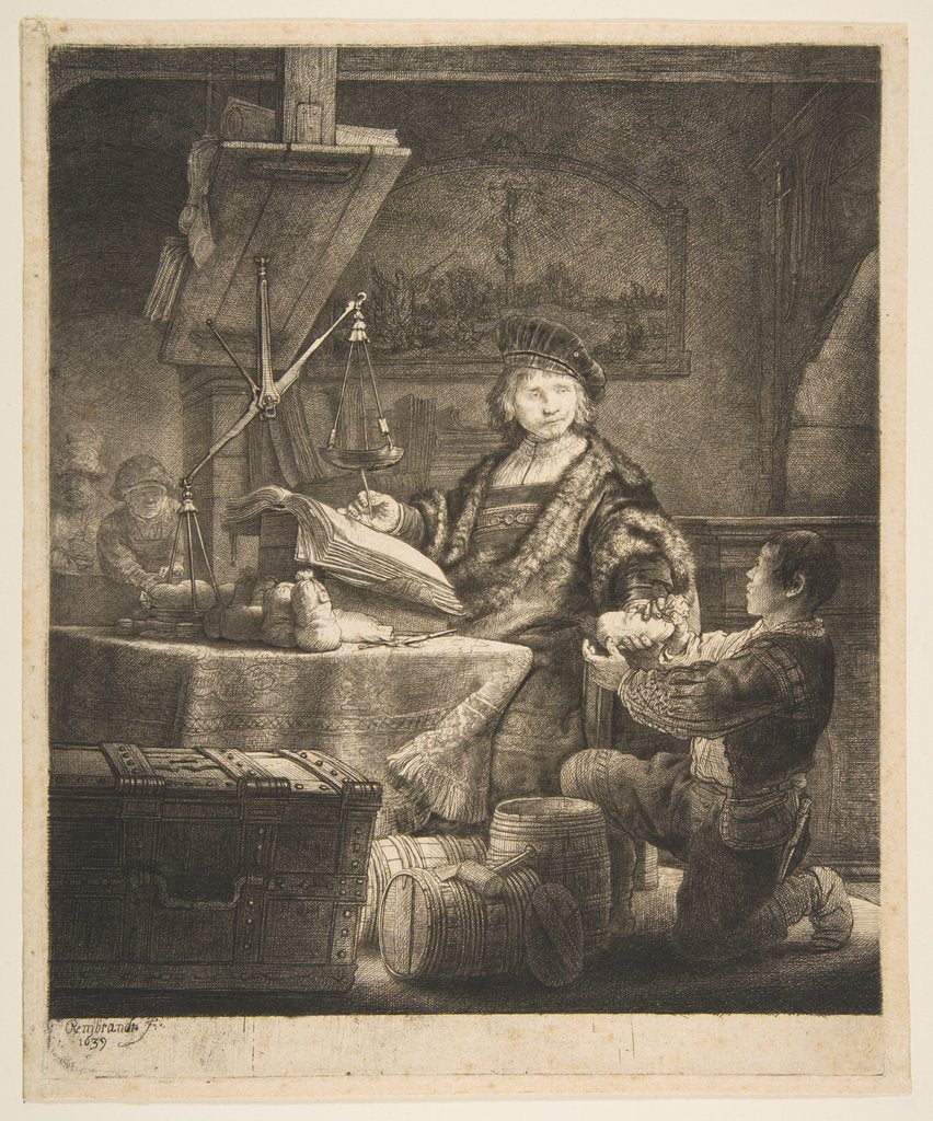 Detail of Jan Uytenbogaert, 1639 by Rembrandt Harmensz van Rijn