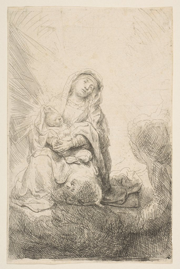 Detail of The Virgin and Child in the Clouds, 1641 by Rembrandt Harmensz van Rijn