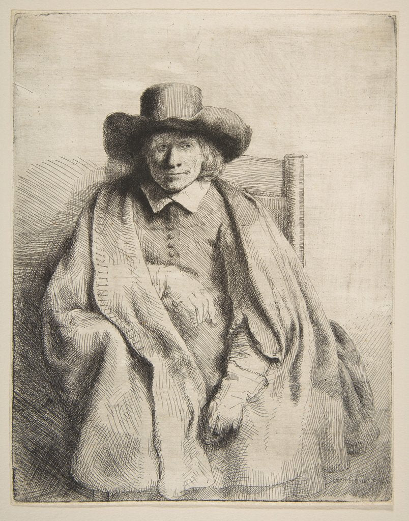 Detail of Clement de Jonghe, Printseller, 1651 by Rembrandt Harmensz van Rijn