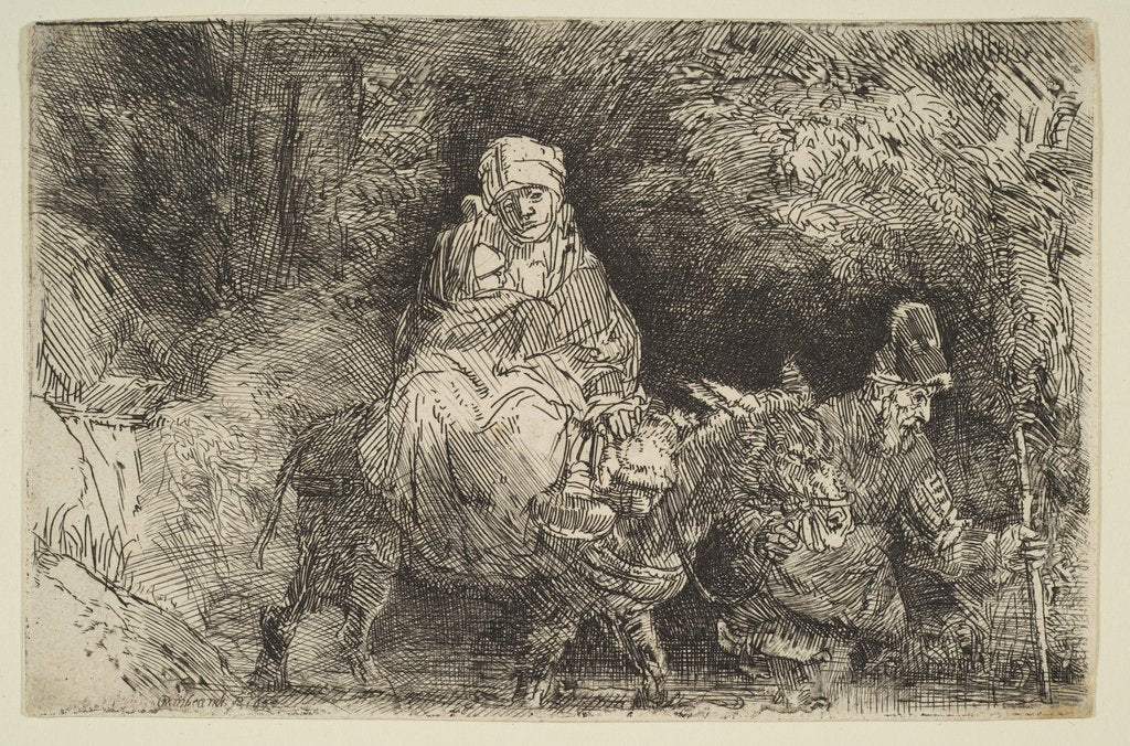Detail of The Flight into Egypt: Crossing a Brook, 1654 by Rembrandt Harmensz van Rijn