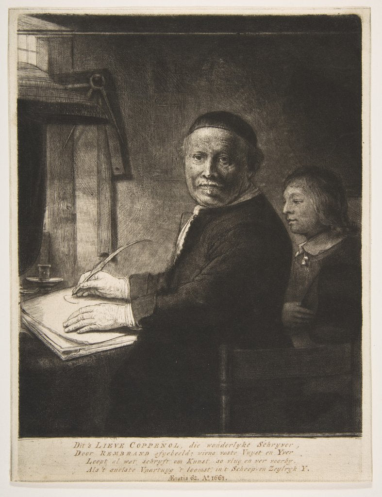 Detail of Lieven Willemsz van Coppenol with his Grandson, ca. 1658 by Rembrandt Harmensz van Rijn