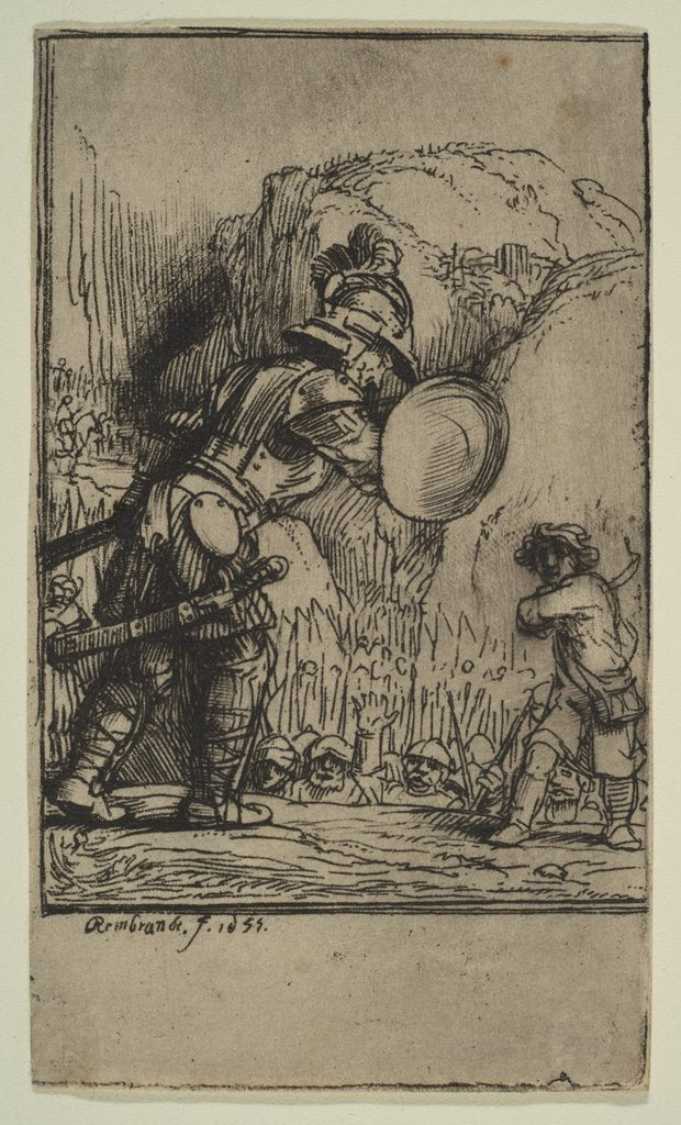 Detail of David and Goliath, 1655 by Rembrandt Harmensz van Rijn