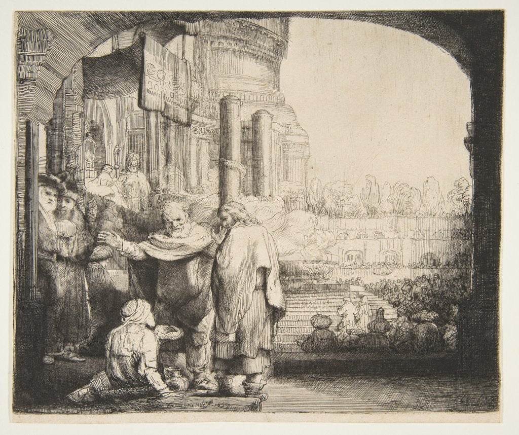 Detail of Peter and John Healing the Cripple at the Gate of the Temple, 1659 by Rembrandt Harmensz van Rijn