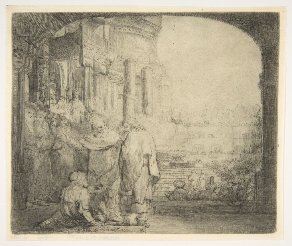 Detail of Peter and John Healing the Cripple at the Gate of the Temple, 1659 by Rembrandt Harmensz van Rijn