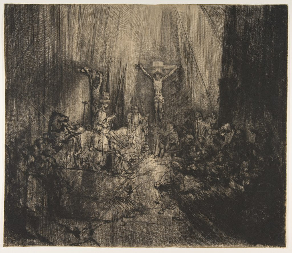 Detail of Christ Crucified between the Two Thieves: The Three Crosses, ca. 1660 by Rembrandt Harmensz van Rijn