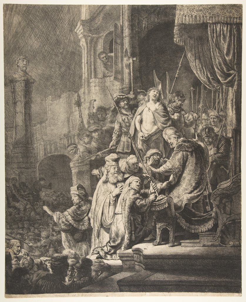 Detail of Christ Before Pilate: the large plate, 1636 by Rembrandt Harmensz van Rijn