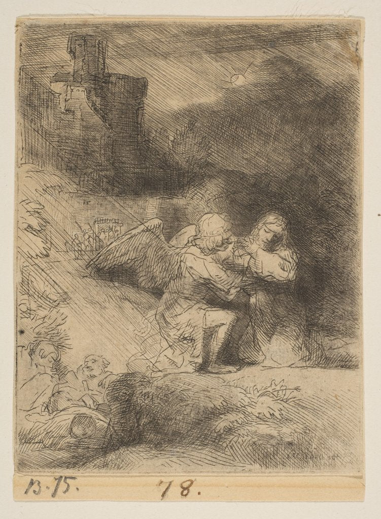 Detail of The Agony in the Garden, ca. 1652 by Rembrandt Harmensz van Rijn