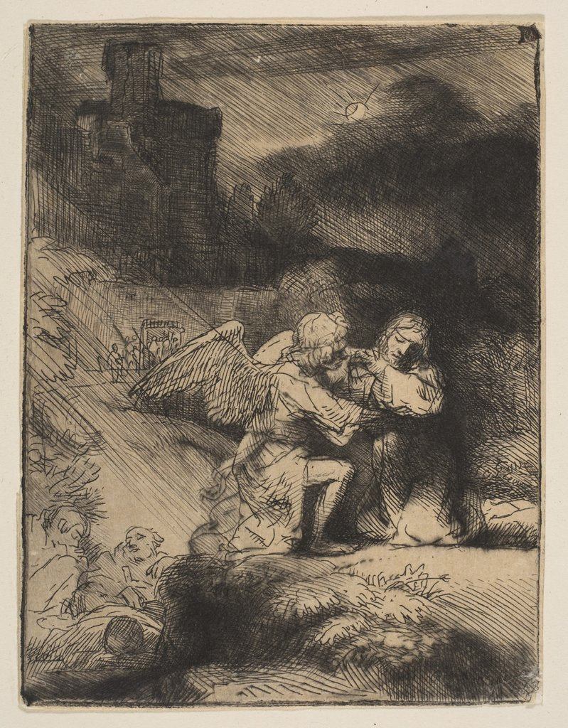 Detail of The Agony in the Garden, ca. 1652 by Rembrandt Harmensz van Rijn