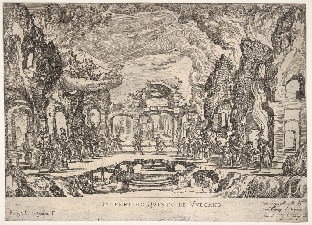 Detail of Fifth Interlude: Vulcan, from the series 'Seven Interludes'…, 1608 by Remigio Cantagallina