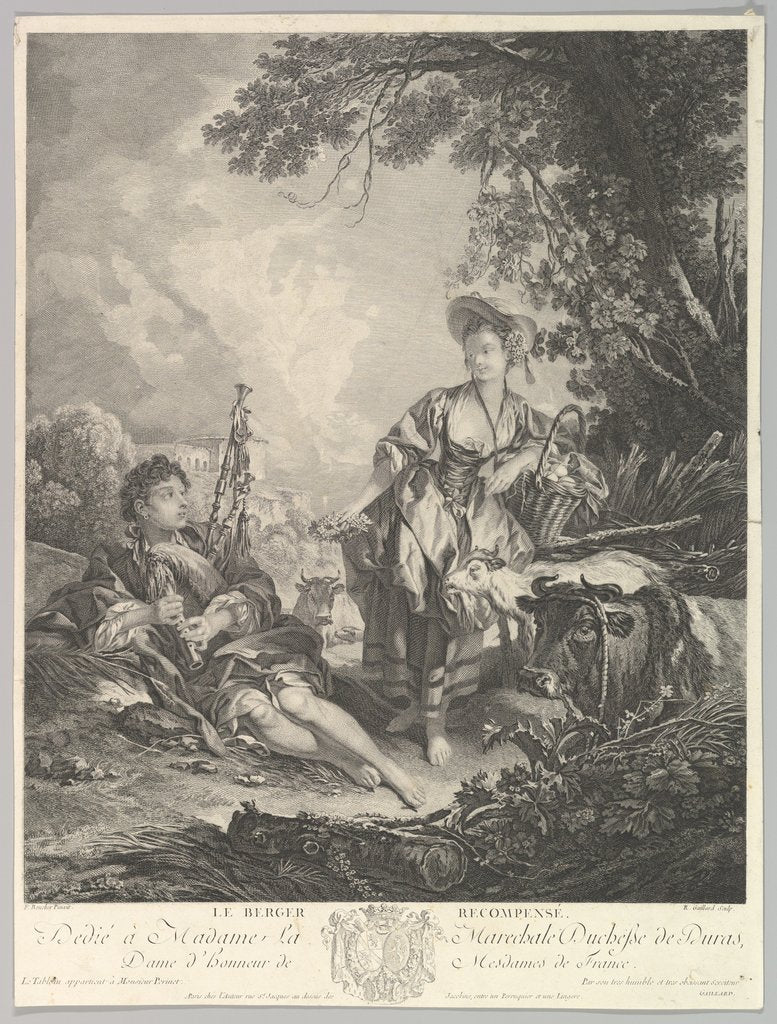 Detail of Le Berger Recompensé, 18th century by Rene Gaillard