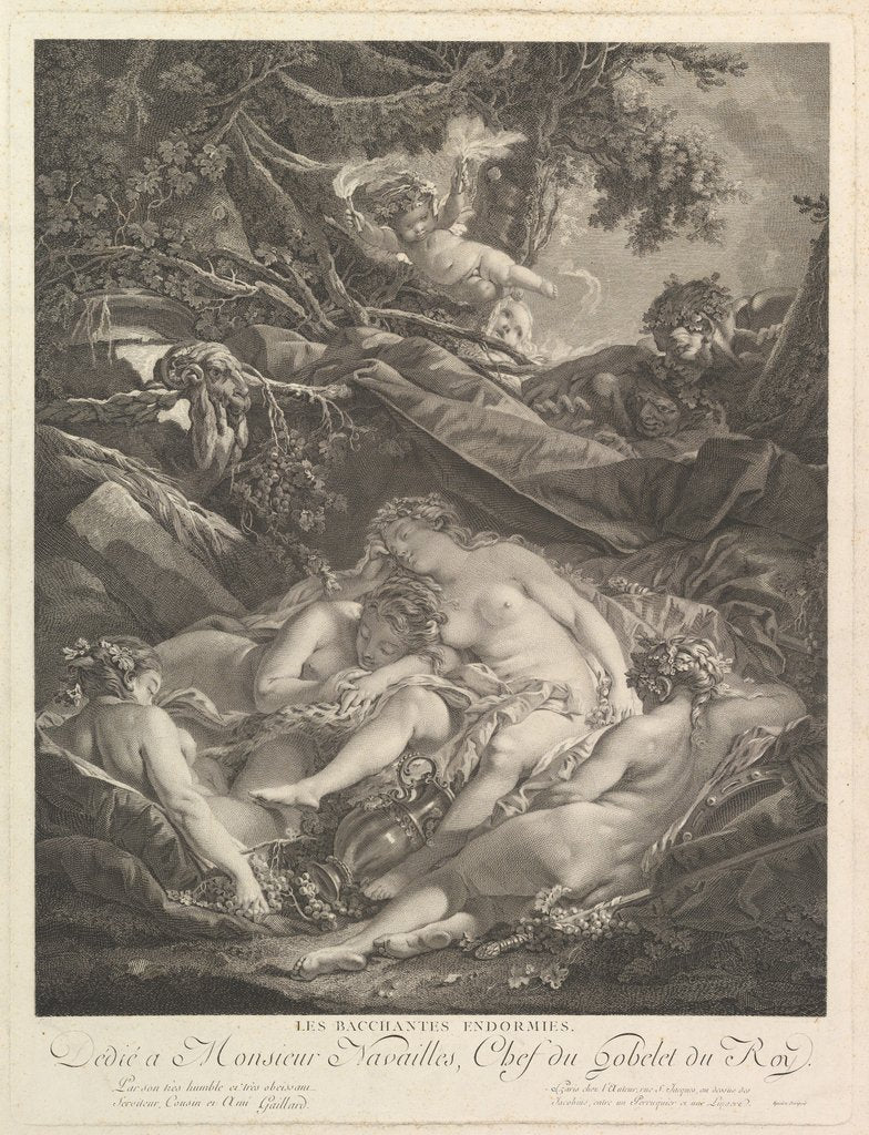 Detail of Les Bacchantes Endormies, 18th century by Rene Gaillard