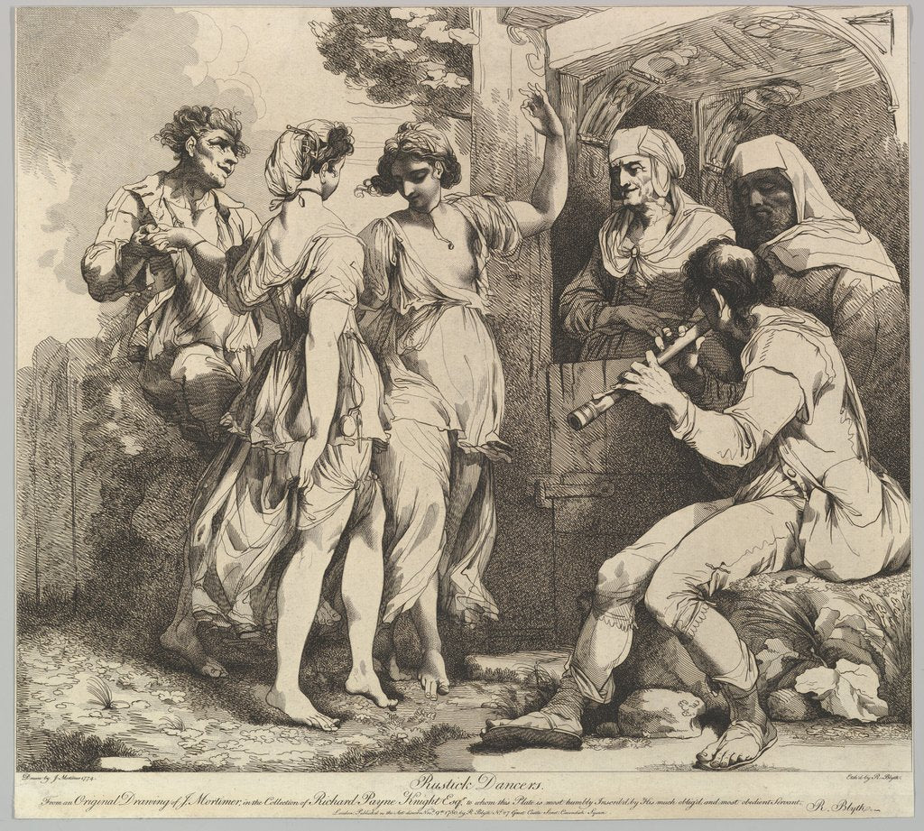 Detail of Rustick Dancers, November 9, 1780 by Robert Blyth