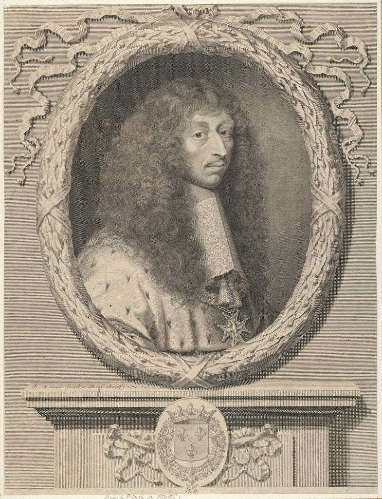 Detail of Louis II de Bourbon, Prince de Condé, 1662 by Robert Nanteuil