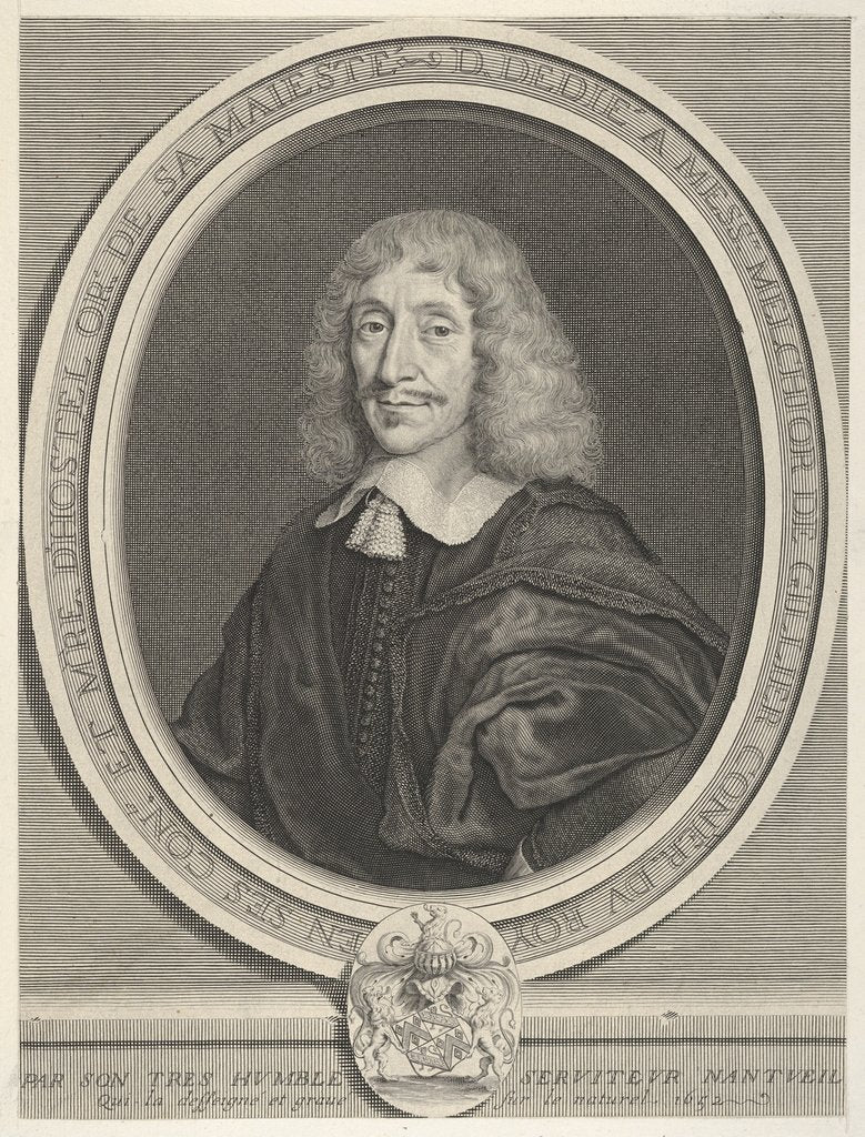 Detail of Melchior de Gillier, 1652 by Robert Nanteuil