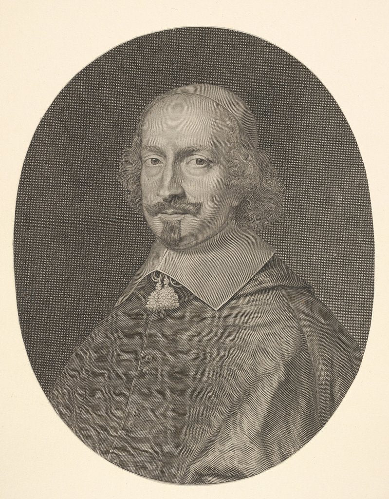 Detail of Cardinal Jules Mazarin, ca. 1652 by Robert Nanteuil