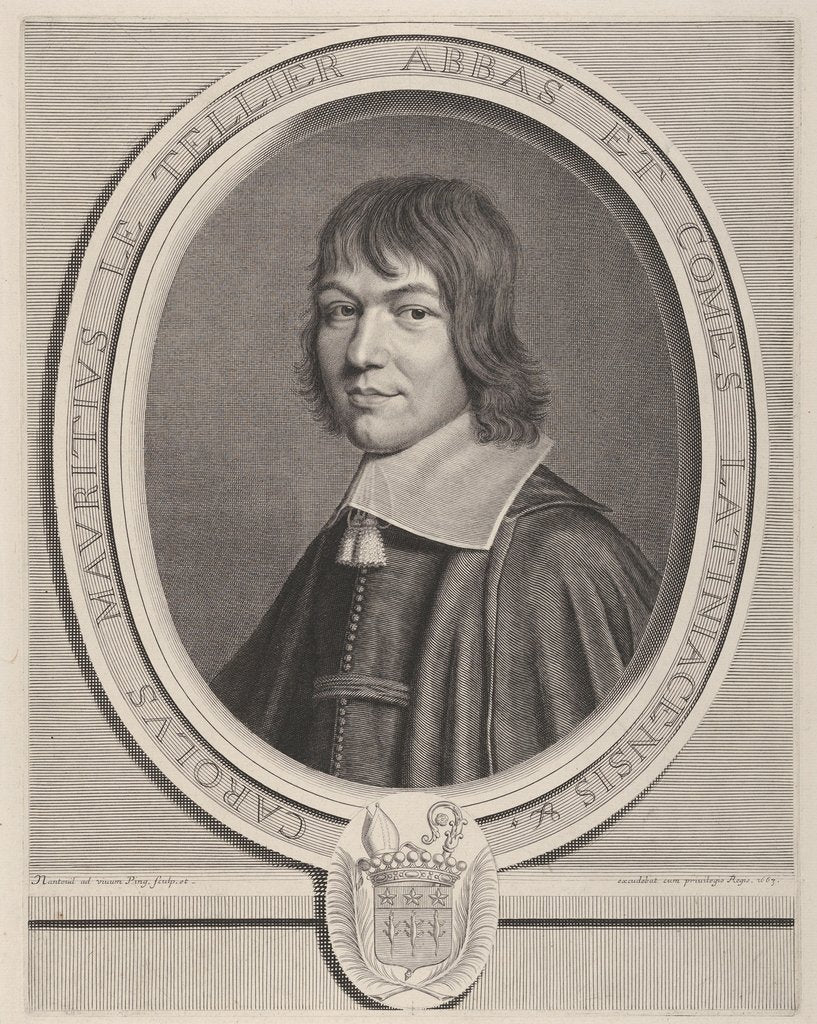 Detail of Charles-Maurice Le Tellier, 1663 by Robert Nanteuil