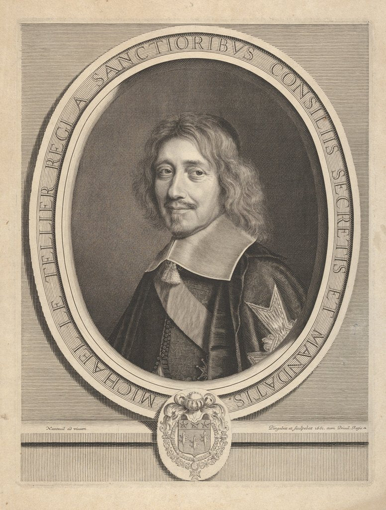 Detail of Chancelier Michel IV Le Tellier, ca. 1661 by Robert Nanteuil