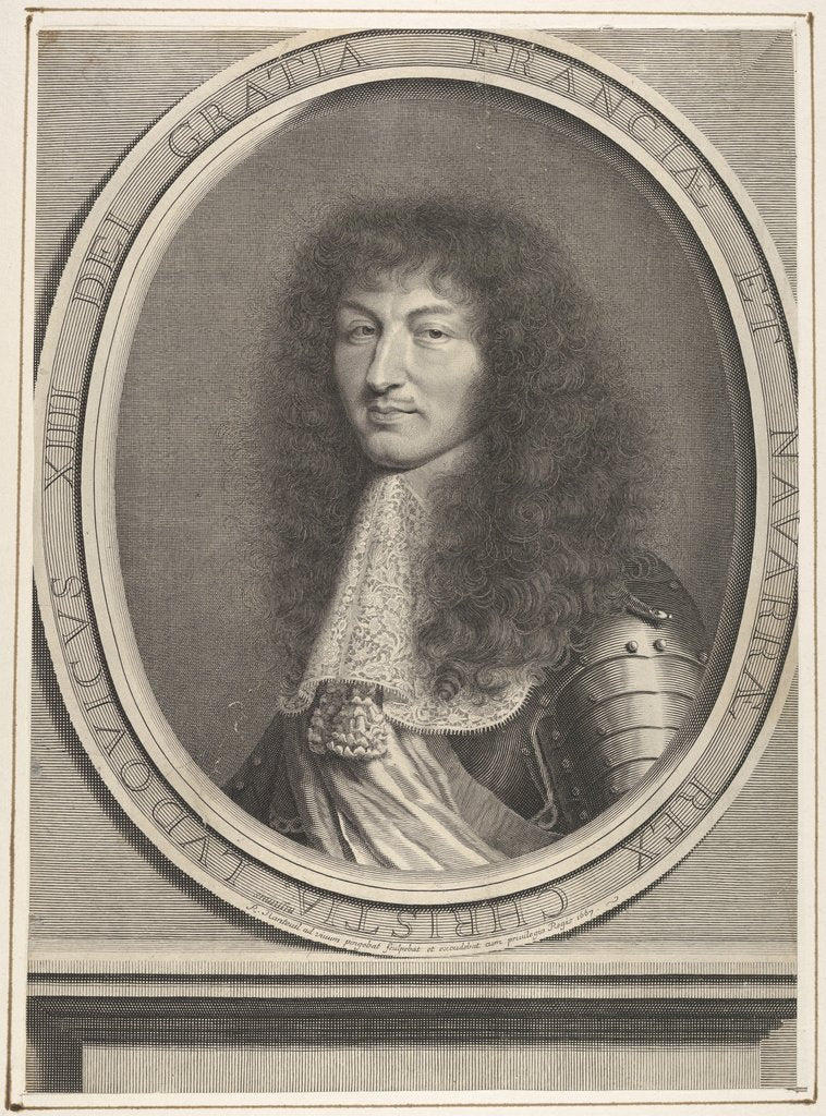 Detail of Louis XIV, 1667 by Robert Nanteuil