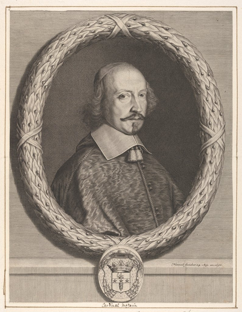 Detail of Cardinal Jules Mazarin, 1656 by Robert Nanteuil
