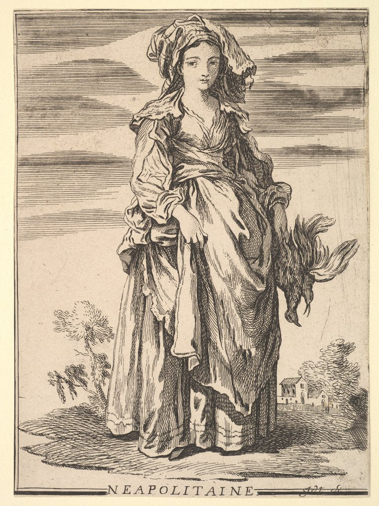 Detail of Reverse copy of Neapolitaine, from Recueil de diverses fig.res étrangeres Inventée…, 18th century by Unknown