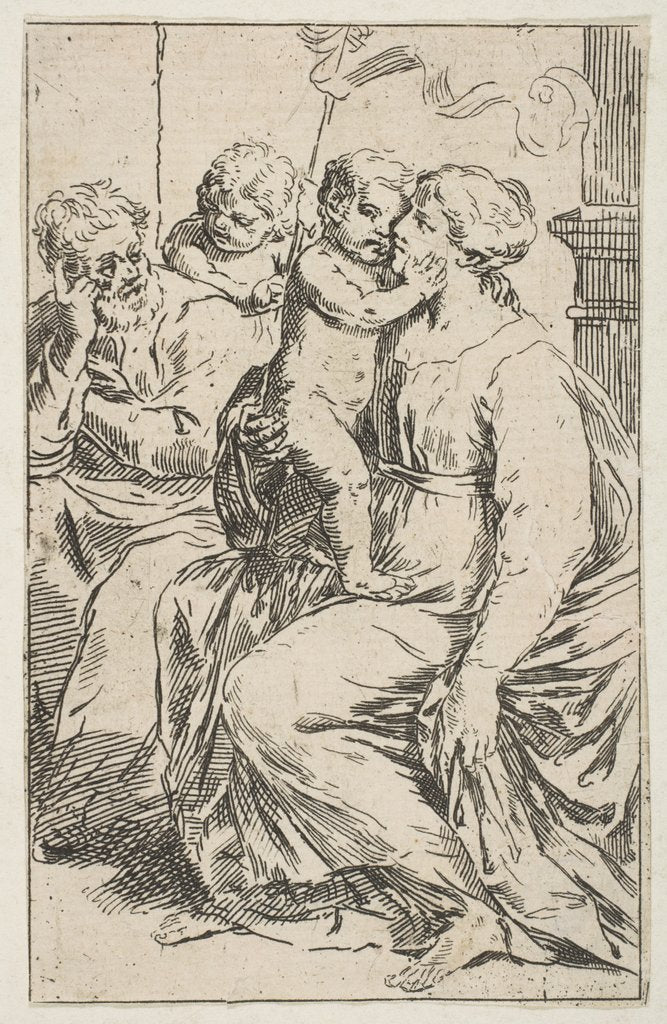 Detail of Holy Family with Saint John the Baptist, copy in reverse after Cantarini, ca. 1640-1642 or after by Unknown