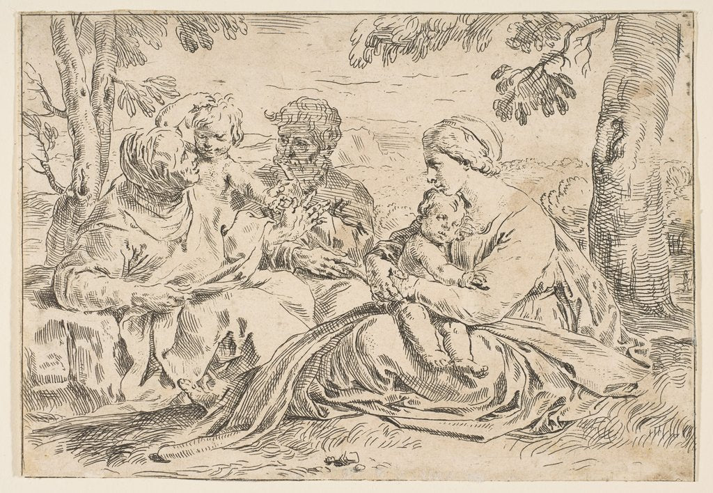 Detail of Holy Family with Saint Elizabeth and Saint John the Baptist, copy in reverse a…, ca.1639 or after by Unknown