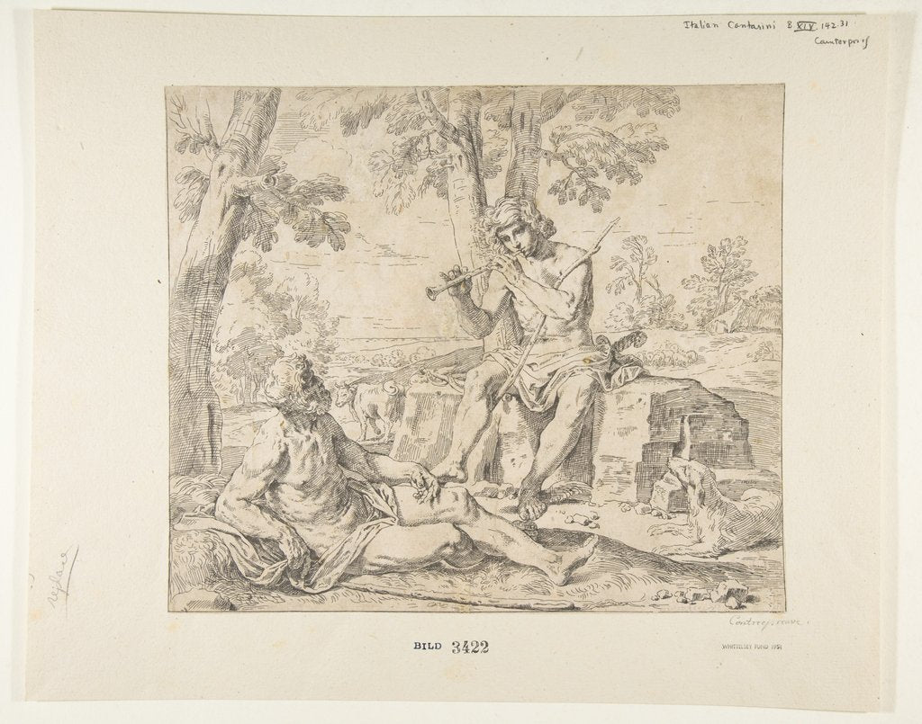Detail of Mercury and Argus, ca.1630-1648 by Simone Cantarini