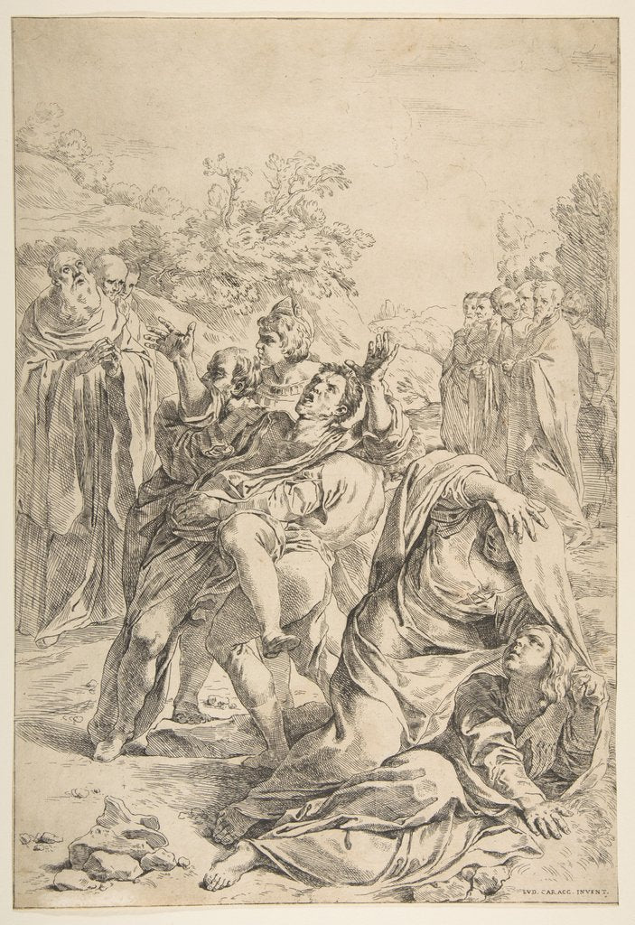 Detail of Saint Benedict exorcising a demon, ca. 1637-1639 by Simone Cantarini