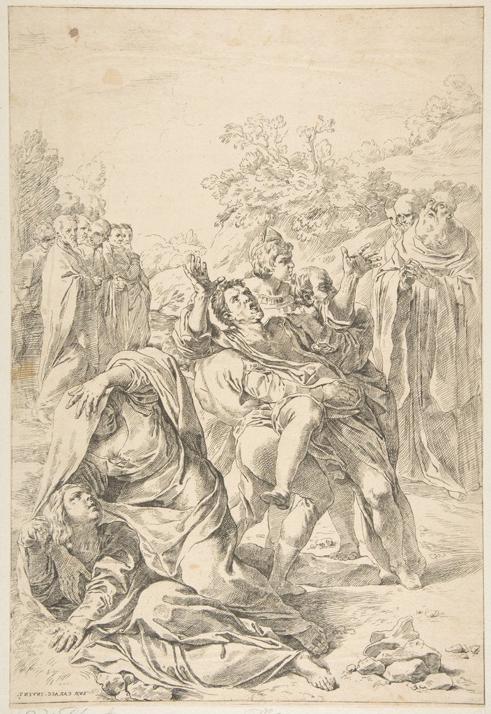 Detail of Saint Benedict exorcising a demon, ca. 1637-1639 by Simone Cantarini
