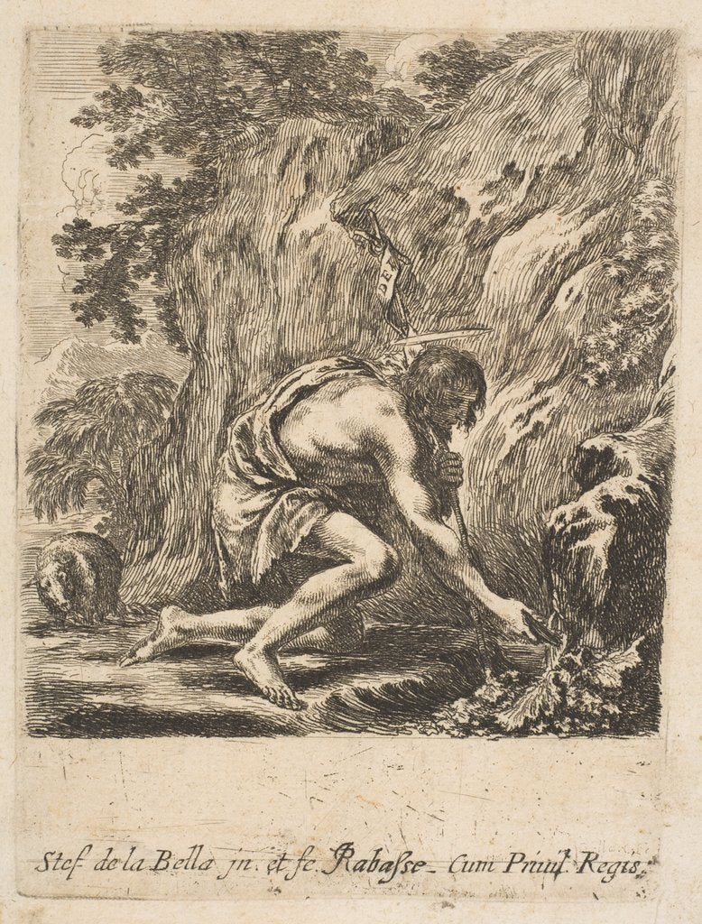 Detail of St. John the Baptist Drawing Water from a Spring, ca. 1649 by Stefano della Bella