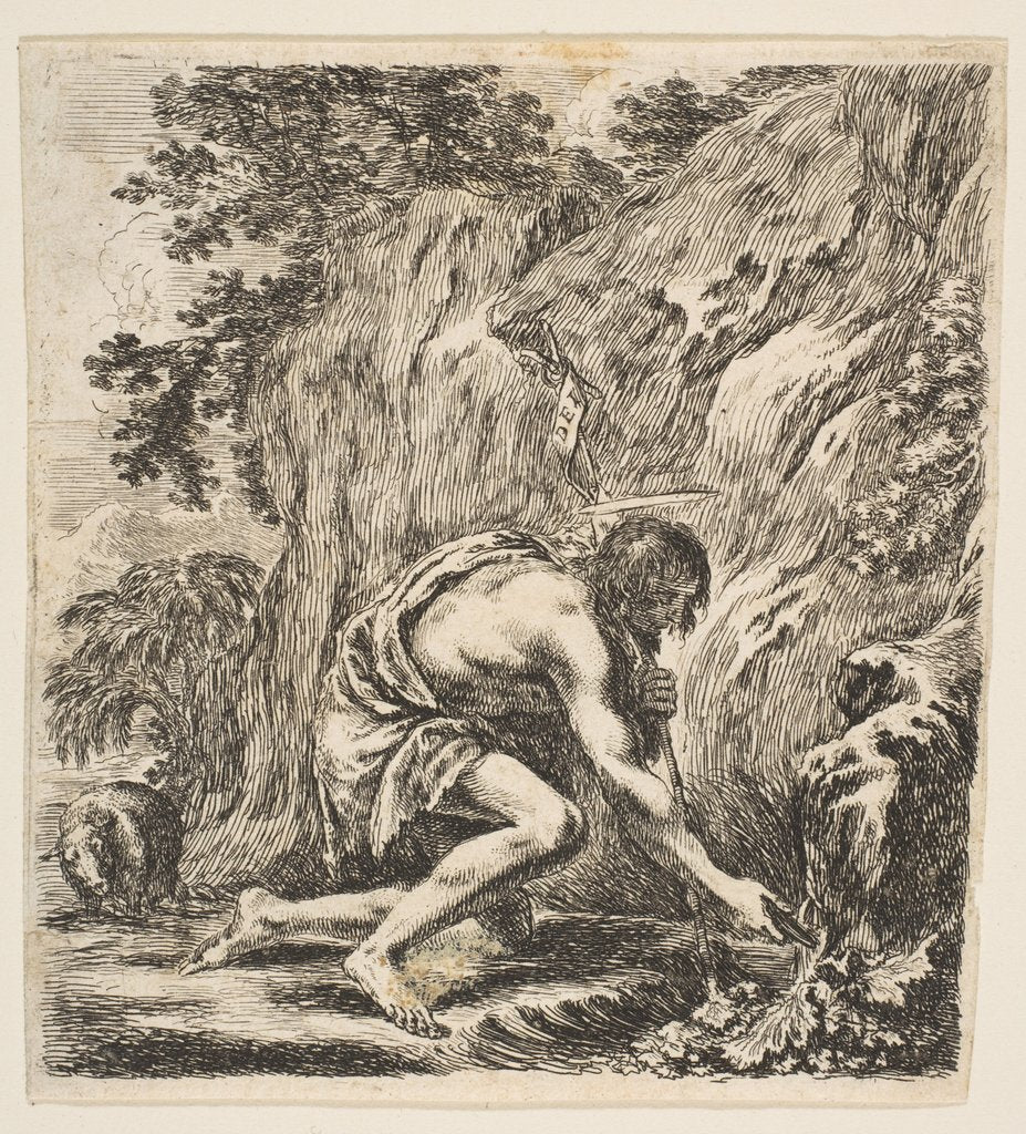 Detail of St. John the Baptist Drawing Water from a Spring, ca. 1649 by Stefano della Bella