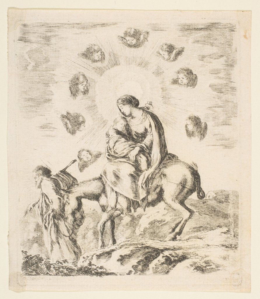 Detail of Flight into Egypt, ca. 1641 by Stefano della Bella