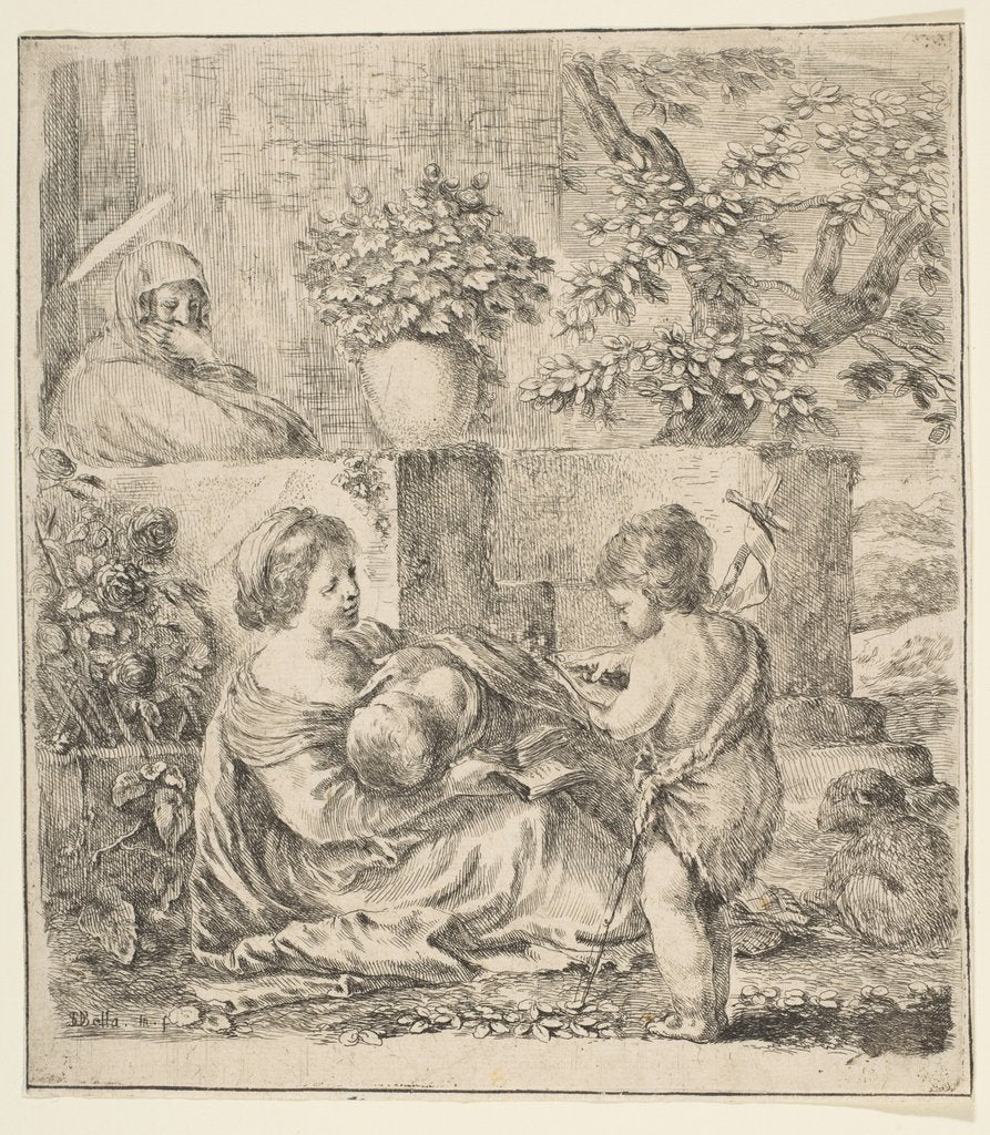 Detail of Virgin and Child with St. John the Baptist and St. Elizabeth, ca. 1641 by Stefano della Bella