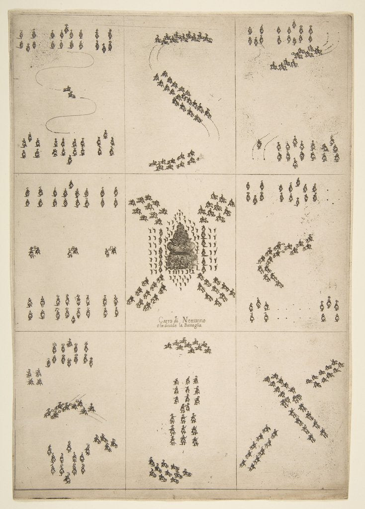 Detail of Various figures of horse ballet, 1652 by Stefano della Bella