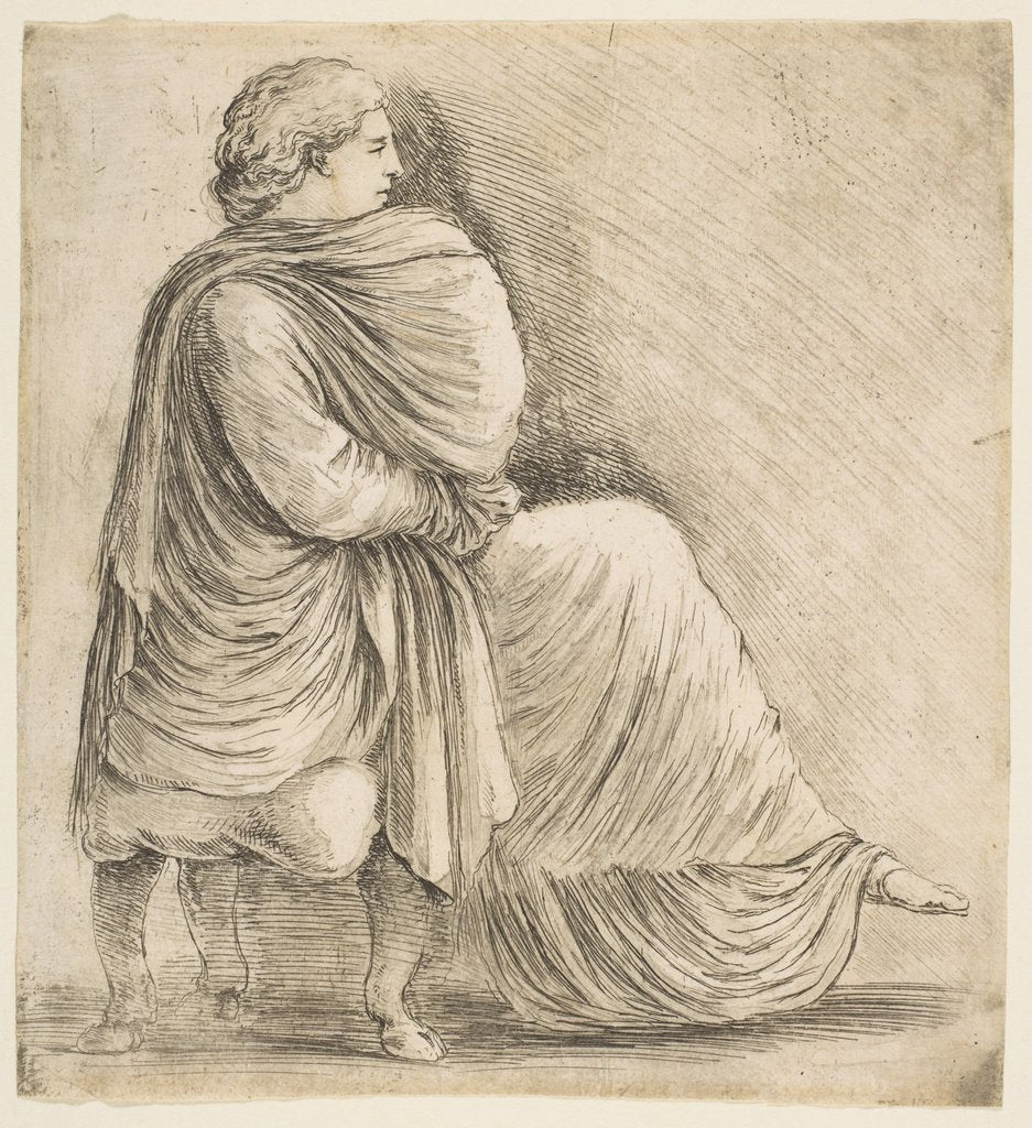 Detail of Seated Woman in Profile after Antique Bas Relief, ca. 1660 by Stefano della Bella