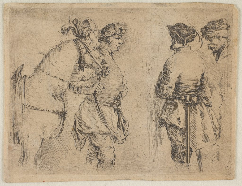 Detail of A Pole Holding a Horse by the Bridle, ca. 1662 by Stefano della Bella