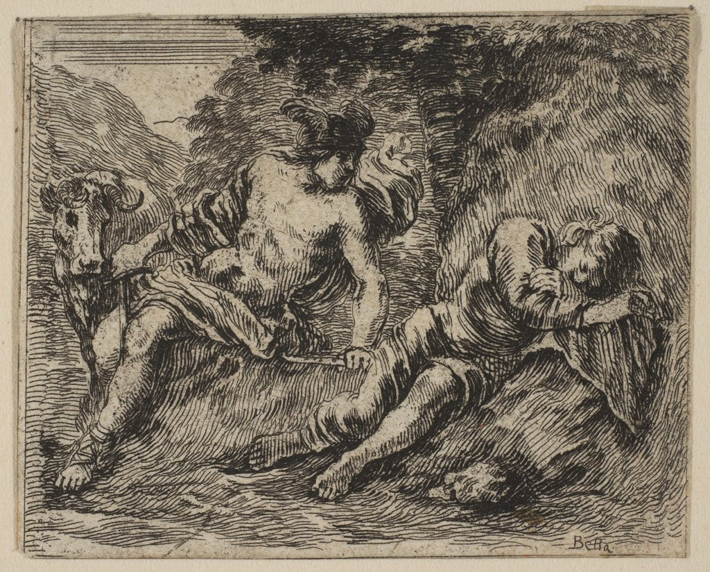 Detail of Mercury and Argus, from 'Game of Mythology', 1644 by Stefano della Bella