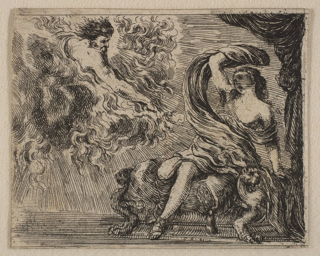 Detail of Jupiter and Semele, from 'Game of Mythology', 1644 by Stefano della Bella