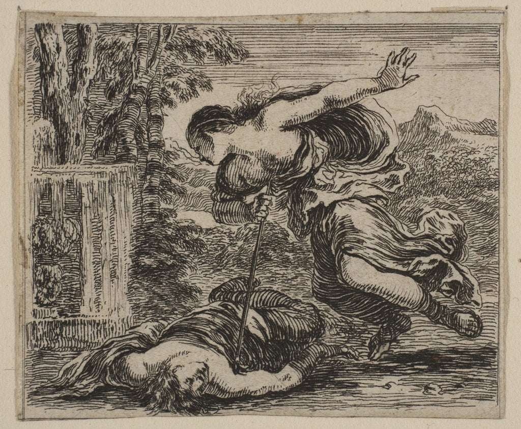 Detail of Pyramus et Thisbe, from 'Game of Mythology', 1644 by Stefano della Bella