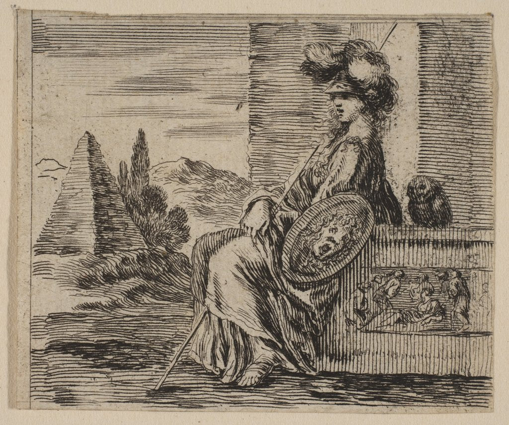 Detail of Pallas, from 'Game of Mythology', 1644 by Stefano della Bella