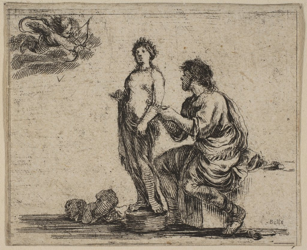 Detail of Pygmalion, from 'Game of Mythology', 1644 by Stefano della Bella
